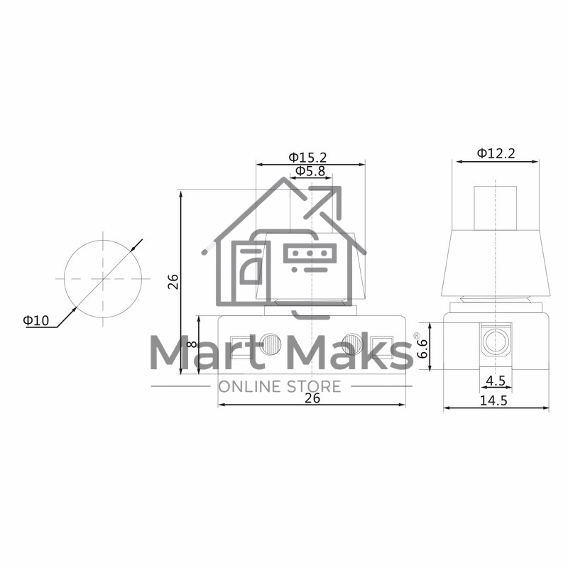 Выключатель-кнопка 250V 2А (2с) ON-OFF белый (для настольной лампы) Rexant