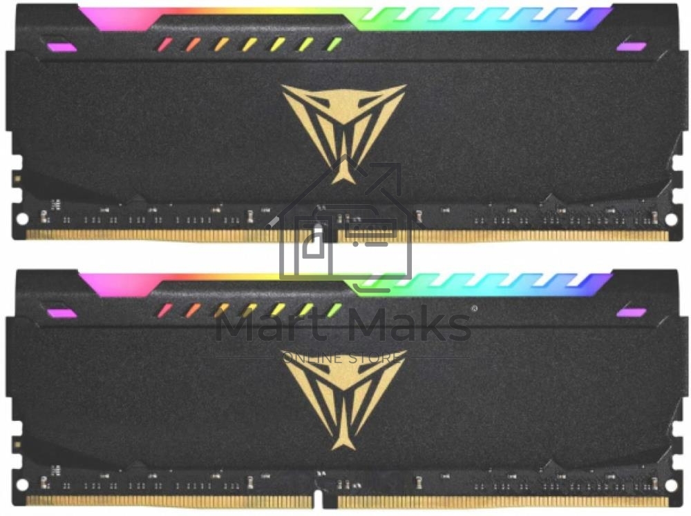 Оперативная память Patriot Viper Steel, DDR4, 16GB (2x8GB), 3200MHz, CL18, DIMM, с радиатором, RGB, черный