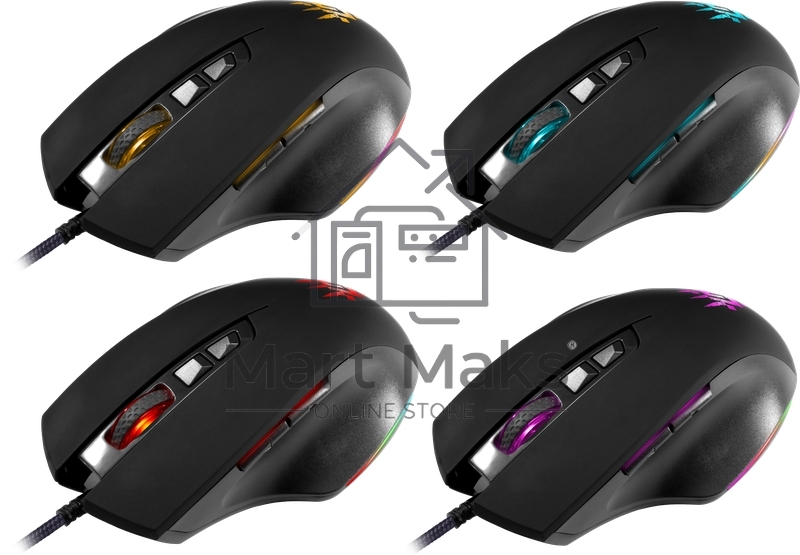 Мышь проводная Defender Wolverine GM-700L черный, 12800 dpi, USB, кнопки - 7