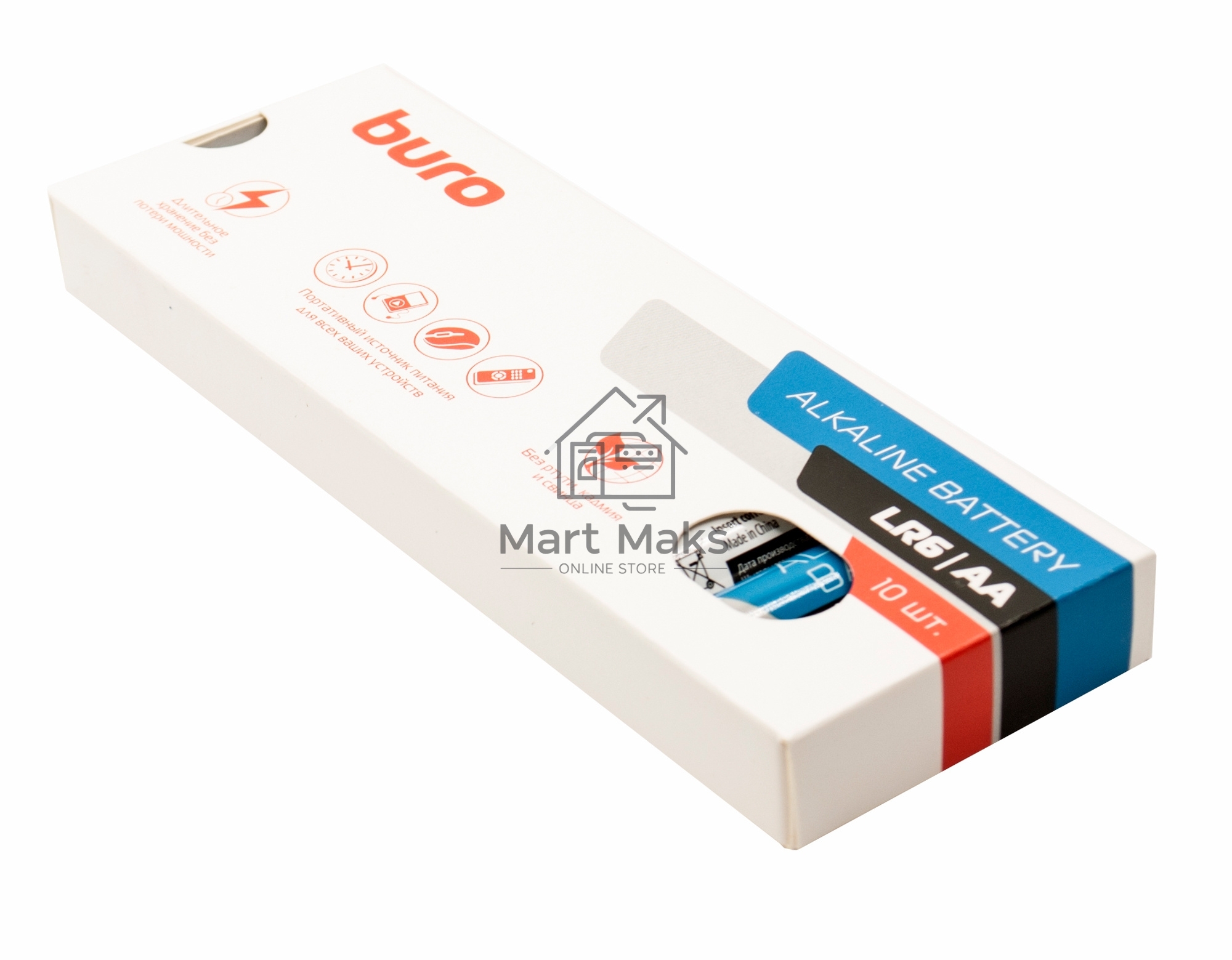 Батарея Buro Alkaline LR6 AA (10шт) коробка