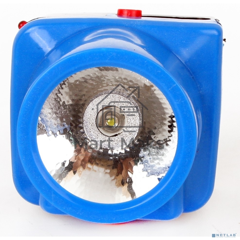 Фонарь налобный аккумуляторный LED5375 220В 0.4Вт LED 2 реж. пластик голуб. Ultraflash 14252