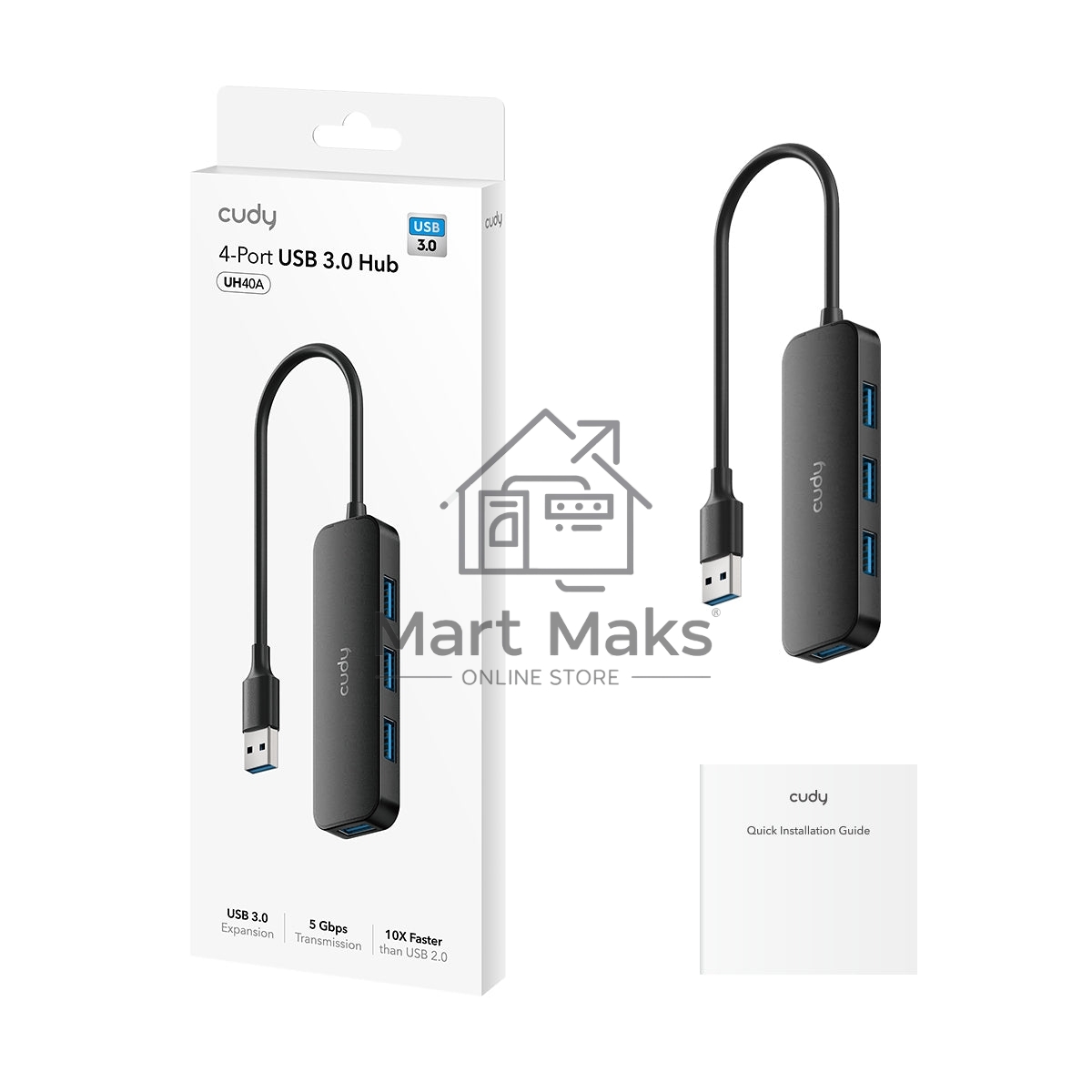 Адаптер CUDY 4-Port USB-A 3.0 Hub