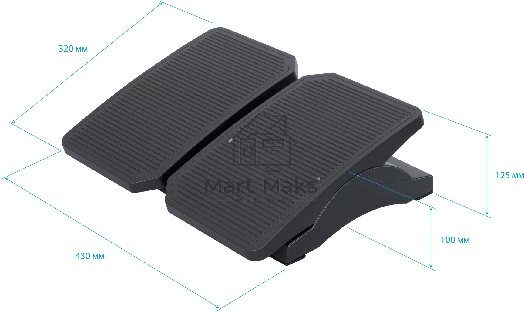 Подставка для ног Бюрократ Step черный (STEP (F6064))
