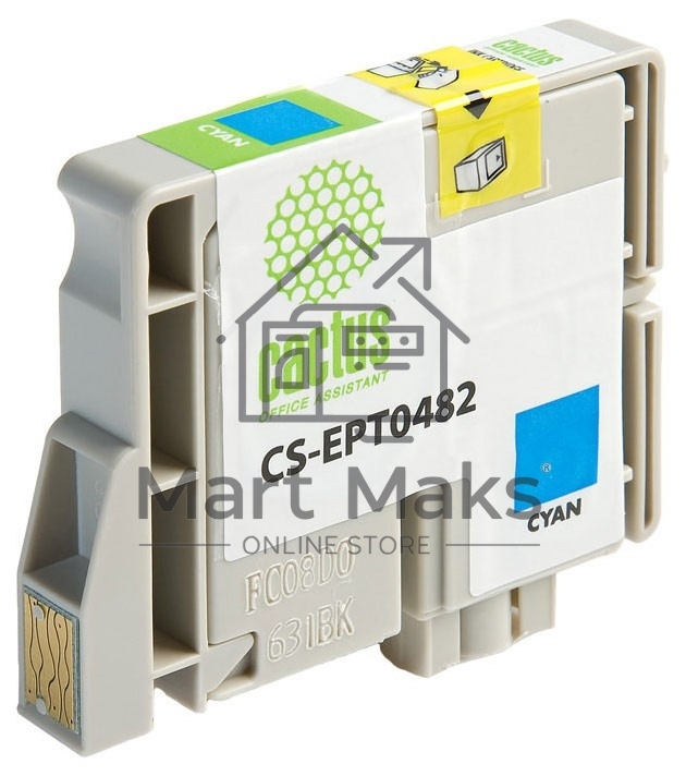 Картридж струйный Cactus CS-EPT0482 голубой (14.4 мл) для Epson Stylus Photo R200/R220/R300/R320/R340/RX500/RX600/RX620/RX640