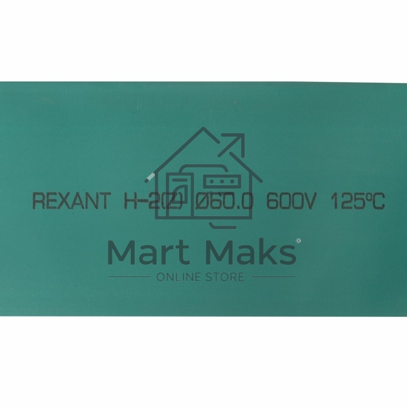 Термоусадочная трубка Rexant 60,0/30,0 мм, зеленая, упаковка 10 шт. по 1 м