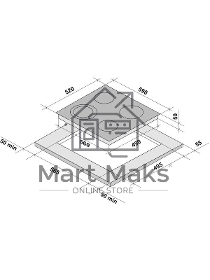 Варочная поверхность Krona ORSA 60 BL/S черный