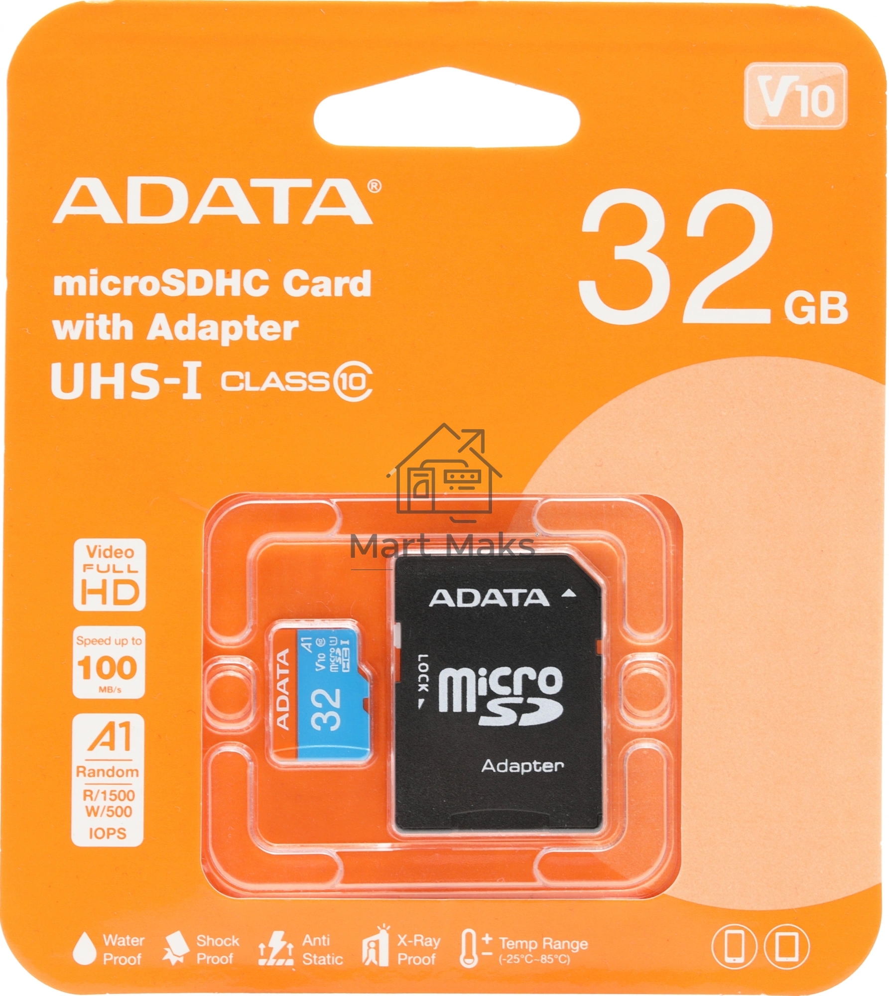 Флеш карта microSD 32GB ADATA microSDHC Class 10 UHS-I A1 100/20 MB/s (SD адаптер)