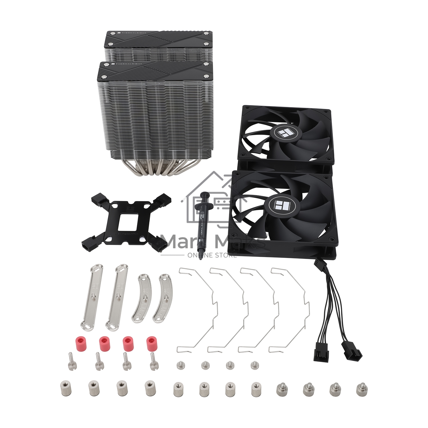 Кулер для процессора Thermalright Phantom Spirit 120 (4-pin PWM, 157mm, Ni/CU, 7x6mm, 2x120mm, 66.17CFM, 25.6dBA, 1500RPM, S: 1700, 1200, 20XX, 115X, AM5, AM4)