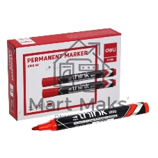 Маркер перманентный Deli Think EU10140, скошенный пишущий наконечник, 2-5мм, красный