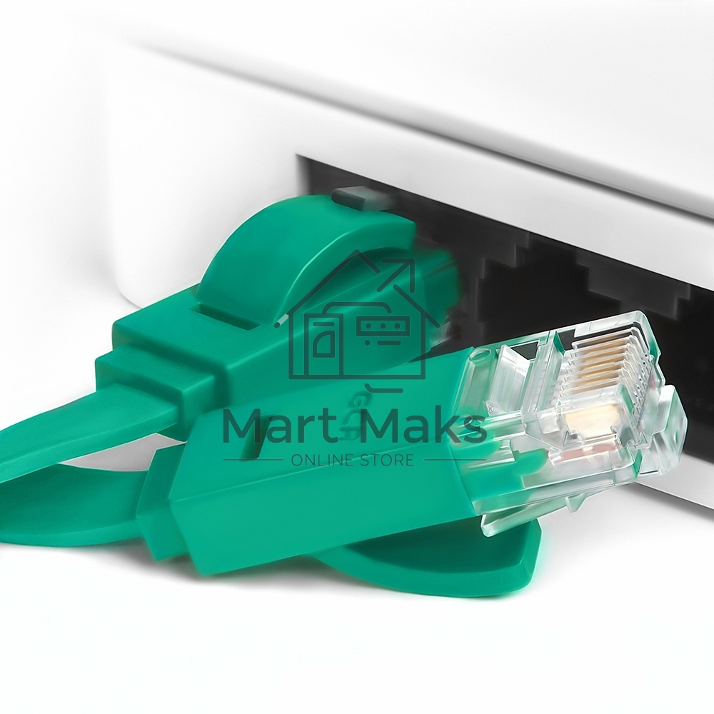 Патч-корд Greenconnect плоский прямой PROF3.0m UTP медь, кат.6, зеленый, позолоченные контакты, 30 AWG, Premium ethernet high speed 10 Гбит/с, RJ45, T568B (GCR-LNC625-3.0m)