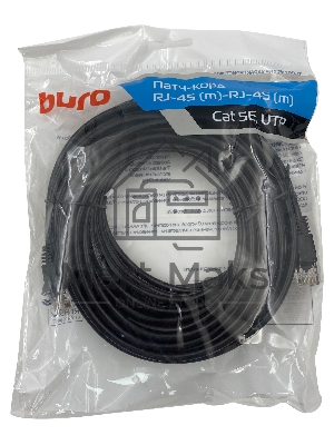 Патч-корд Buro UTP 4 пары cat.5e CCA molded 15м черный RJ-45 (m)-RJ-45 (m)