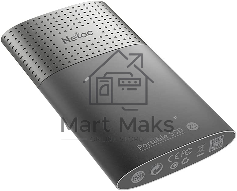 Накопитель SSD External Netac 128Gb Z9 <NT01Z9-128G-32BK> (USB3.2, up to 550/480MBs, 90х47.5х11.5mm, Aluminium+Plastic)