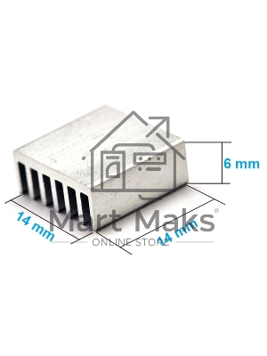 Аллюминиевый радиатор 14x14x6 мм