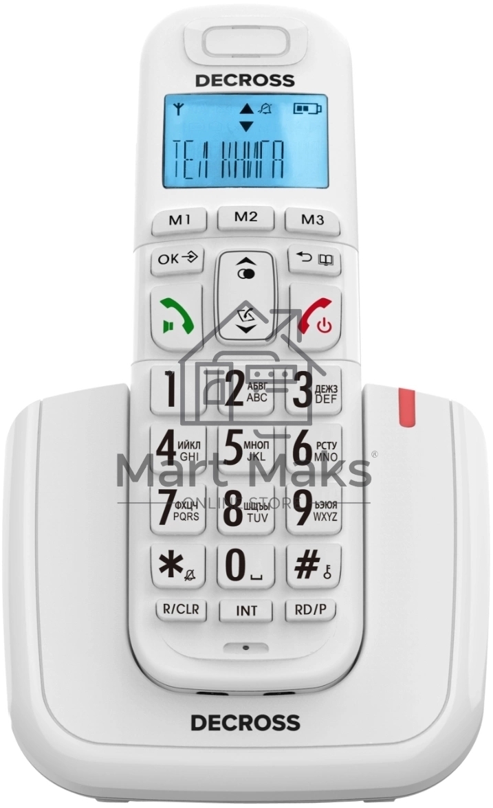 Р/Телефон Dect Decross DC1014 белый АОН