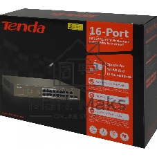 Коммутатор Tenda TEF1118P-16-150W, 16×100 Мбит/с PoE + 2×1 Гбит/с Uplink + 1×1 Гбит/с SFP, неуправляемый