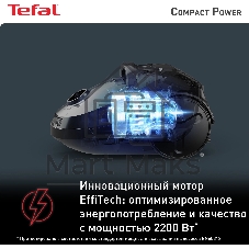 Пылесос Tefal TW3953EA красный/серебристый, 750 Вт, уборка сухая, пылесборник мешок 3 л