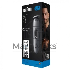 Триммер Braun AIO3500 серый (насадок в компл:3шт)