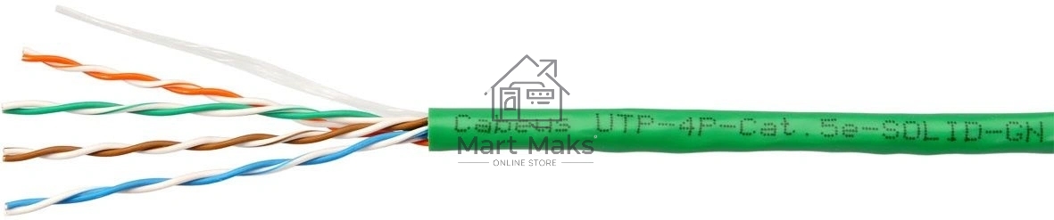 Кабель информационный Cabeus UTP-4P-CAT.5E-SOLID-LSLTX-GN кат.5E U/UTP 4 пары PVC внутренний 305м зеленый