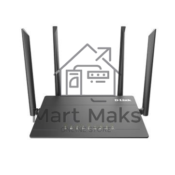 Роутер D-Link DIR-822/RU/E1A, Wireless AC1200 Dual-Band Router with 1 10/100Base-TX WAN port and 4 10/100Base-TX LAN ports.802.11b/g/n compatible, 802.11AC up to 866Mbps,1 10/100Base-TX WAN port, 4 10/100B