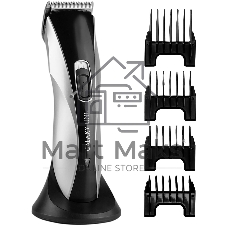Набор для стрижки Galaxy Line GL 4155, черный с серебристым, лезвия из японской нержавеющей стали, индикатор работы и заряда, время непрерывной работы 45 мин, 4 насадки–расчески (3, 6, 9, 12 мм), эргономичный дизайн
