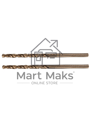 Сверло по металлу Denzel 2,5 мм, HSS Co-8%, 2 шт.