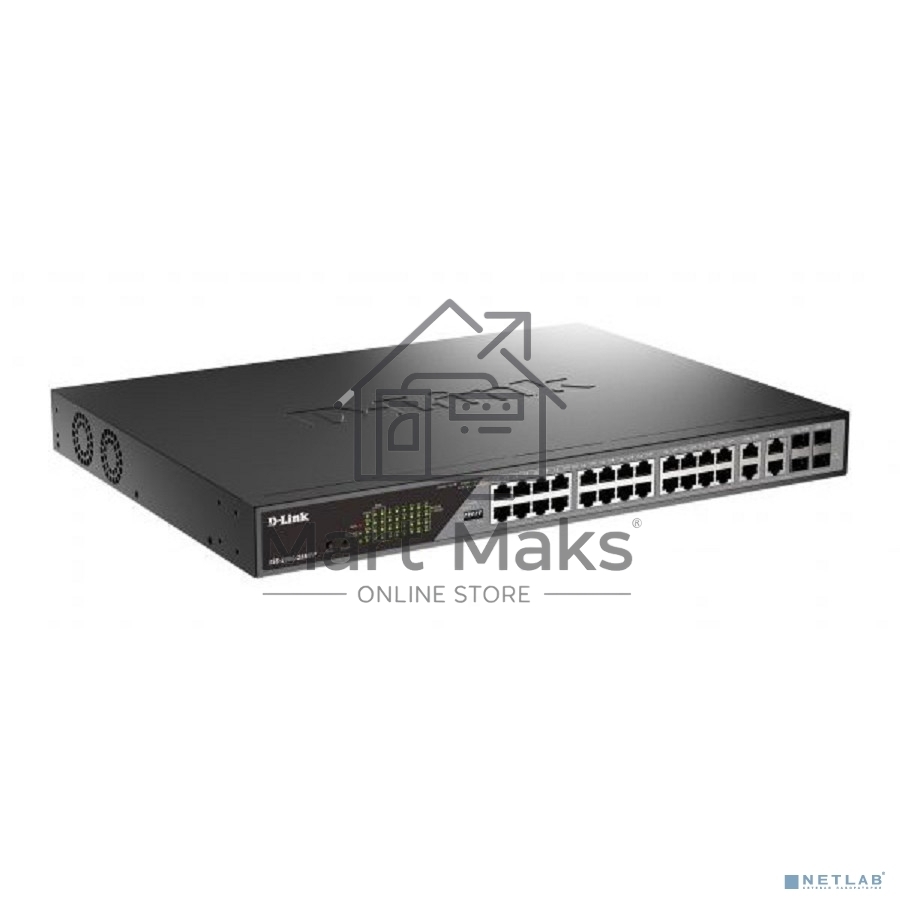 Сетевой коммутатор Smart L2 Surveillance Switch 24х1000Base-T PoE (8 PoE ports 802.3bt 90W), 4xCombo 1000Base-T PoE/SFP, PoE Budget 518W, Long-range PoE up to 250m