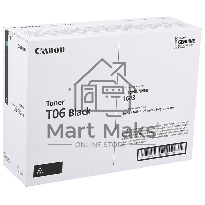 Картридж лазерный Canon T06 черный (20 500 стр.) для Canon IR1643s.