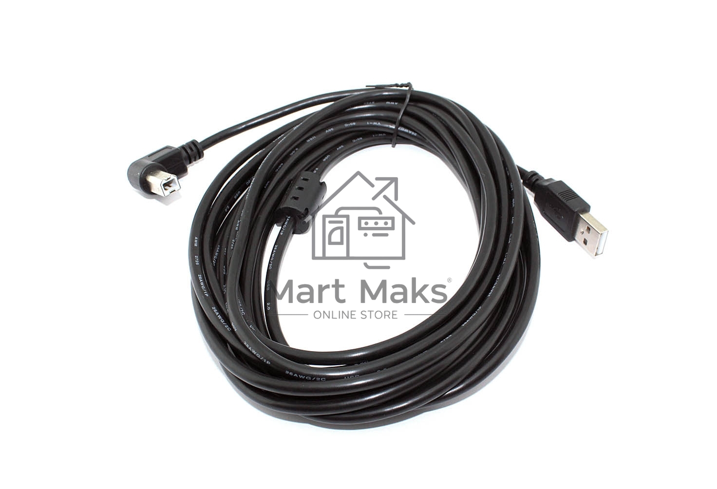 Кабель USB 2.0 на USB-B угол вправо 5 м