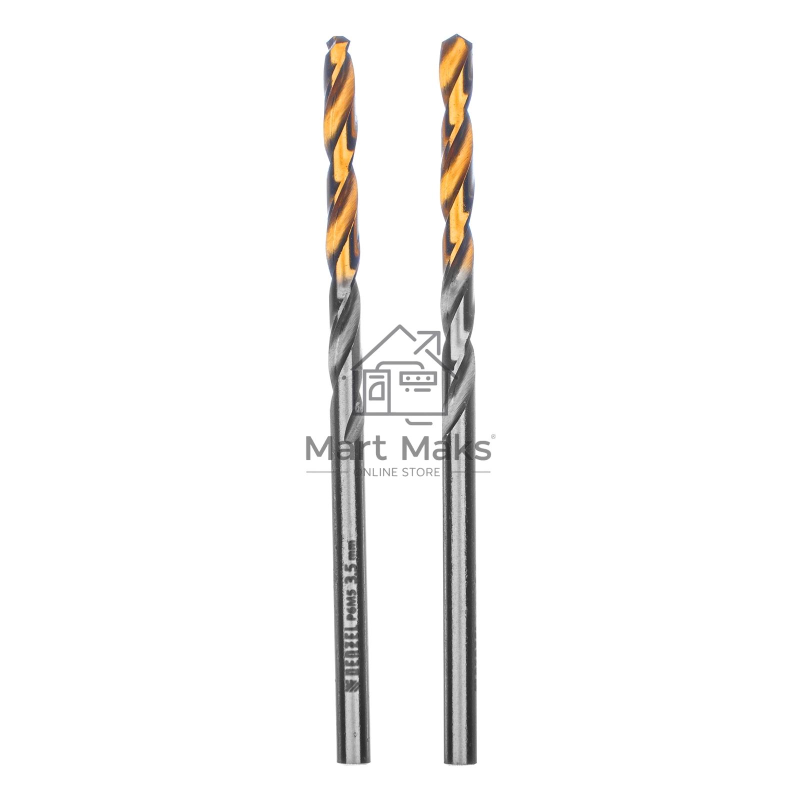 Сверло спиральное по металлу 3,5 x 70мм, Р6М5, Golden Tip, 2шт. Denzel