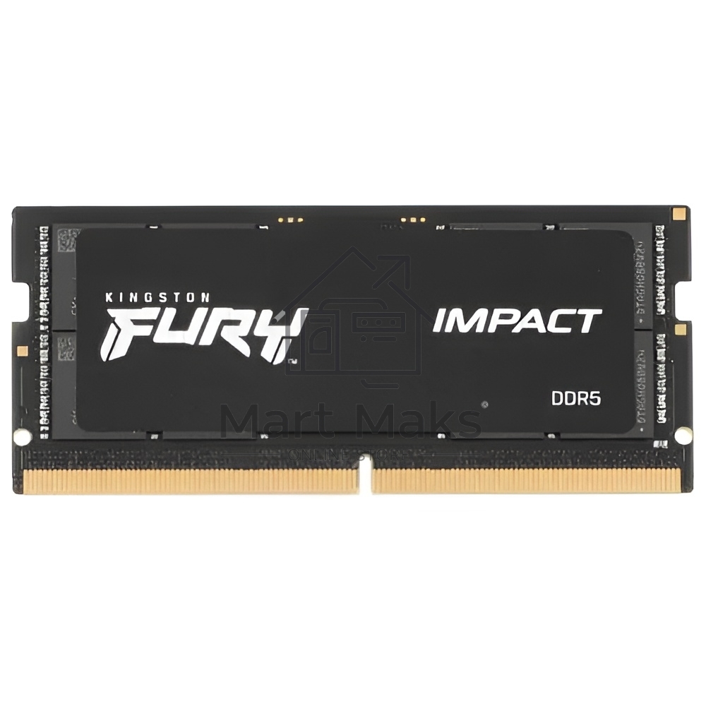 Оперативная память Kingston Fury Impact, DDR5, 16GB (1x16GB), 4800MHz, CL38, SO-DIMM
