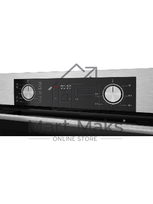 Встраиваемый духовой шкаф Kuppersberg HF 610 BX 60 см, 80 л, 10 режимов, эмаль легкой очистки, поворотные переключатели, телескопические направляющие на 1 уровне, черный - нержавеющая сталь