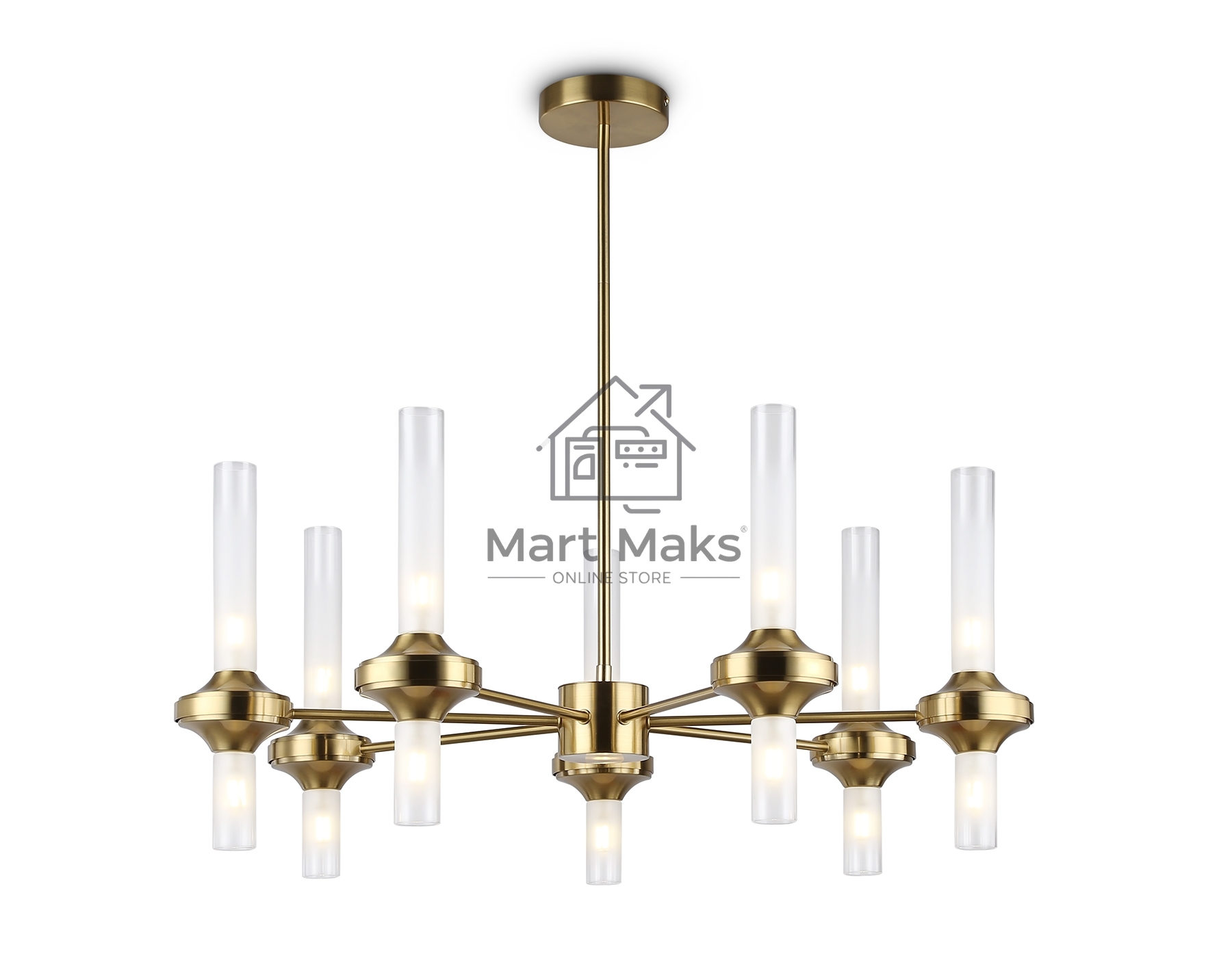 Люстра Ambrella light LH55360/14 BS/CL латунь/прозрачный G9/14 max 30W D750*690