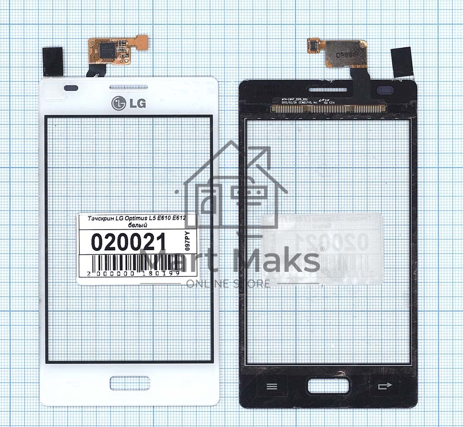 Сенсорное стекло (тачскрин) для LG Optimus L5 E610 E612 белое