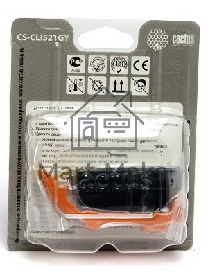 Картридж струйный Cactus CS-CLI521GY серый (8,4 мл) для Canon MP980/MP990