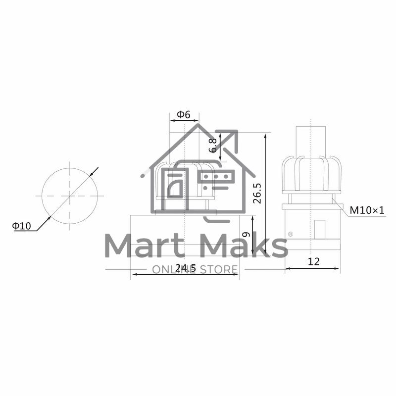 Выключатель-кнопка Rexant 250V 1А (2с) ON-OFF белый (для настольной лампы)