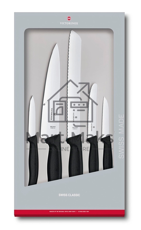 Набор ножей кухонных Victorinox Swiss Classic Kitchen (6.7133.5G) компл.:5шт черный подар.коробка