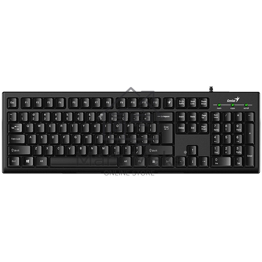 Клавиатура проводная Wired multimedia keyboard Genius SmartKB-100, USB, 104 buttons + SmartGenius button, 12 programable keys, App support, classic form, cable 1.5 m., black color