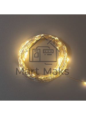 Гирлянда Neon-night Роса 10м, 100 LED, теплый белый, IP44, на батарейках 3хАА, с пультом 8 режимов