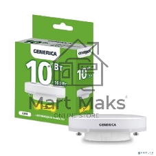 Лампа cветодиодная LED T80 IEK LL-T80-10-230-30-GX53-G таблетка 10Вт 230В 3000К GX53 GENERICA