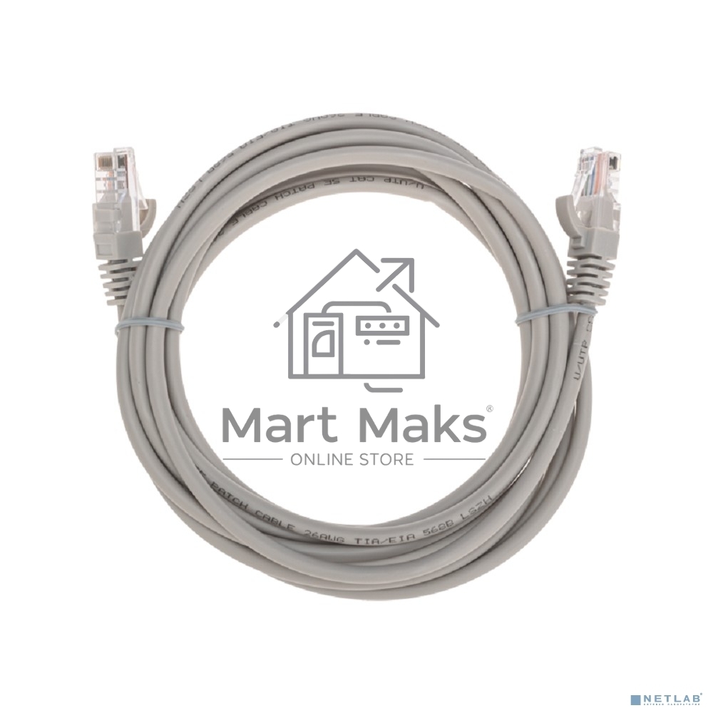 Патч-корд U/UTP, CAT 5e, RJ45-RJ45, 26AWG, ZH нг(А)-HF, серый, 3м Rexant