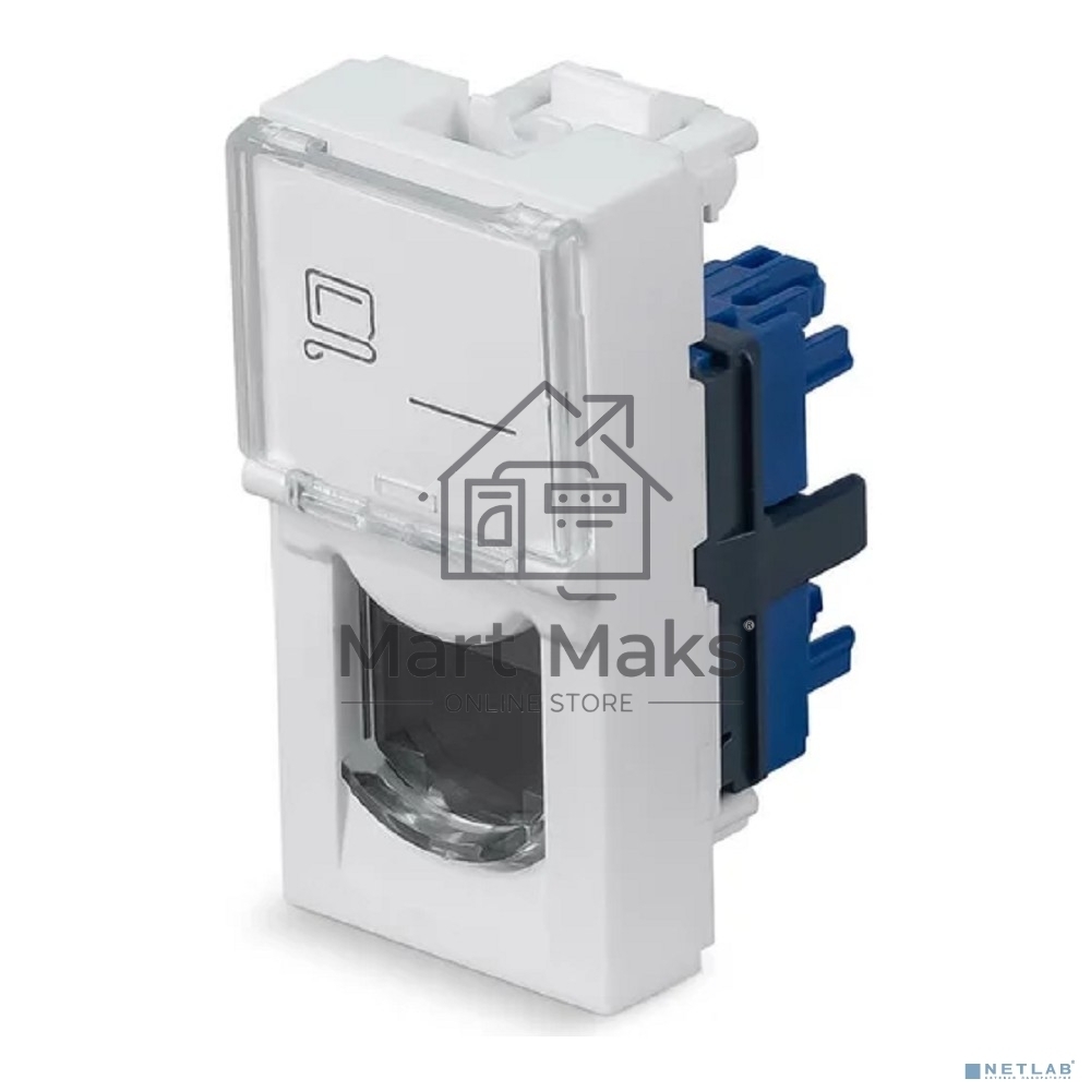 Вставка Keystone Cabeus KJ-RJ45-Cat.6-180T-FP-L-22,5 Jack RJ-45(8P8C), 180 градусов, категория 6, безинструментный монтаж, вставка Mosaic (арт.076561)