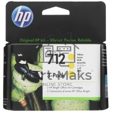 Картридж струйный HP 712 3ED79A желтый x3упак. (29мл) для HP DJ Т230/630