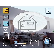 Потолочный светодиодный светильник Ambrella light FZ1077 WH белый 21W 6400K D330*90 (Без ПДУ)