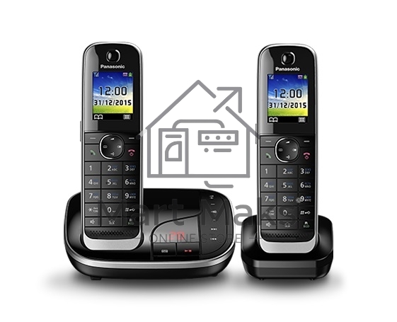 Телефон беспроводной (DECT) Panasonic KX-TGJ322RUB черный (труб. в компл.:2шт) автооветчик АОН