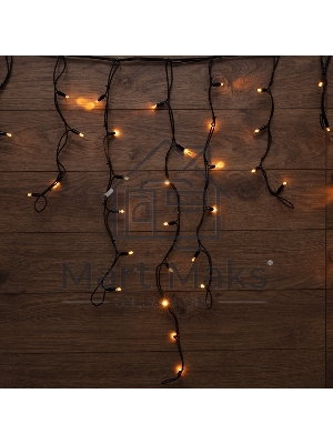 Гирлянда Neon-night Айсикл (Бахрома) светодиодная 3,2х0,9 м, 120 LED, черный провод каучук, теплое белое свечение