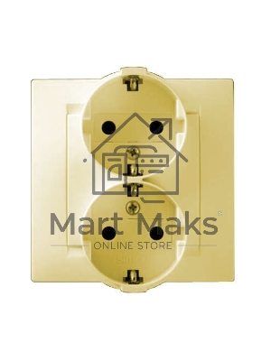 Розетка 2-м СП Simon15 с заземл. сл. кость Simon 1590459-031