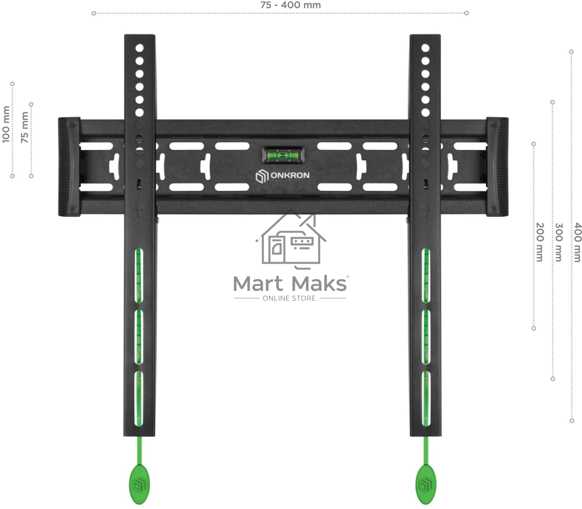 Кронштейн ONKRON FM5 / 32-55'' макс 400*400 наклон 0º от стены: 29мм макс вес 56,8кг