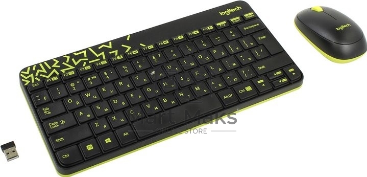 Клавиатура + мышь Logitech Wireless Desktop MK240 Nano Black Retail Combo