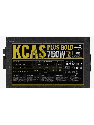 Блок питания Aerocool / Formula KCAS PLUS GOLD 750W (750W, ATX v2.4, APFC, Fan ARGB 12cm, 80+ Gold, Retail)