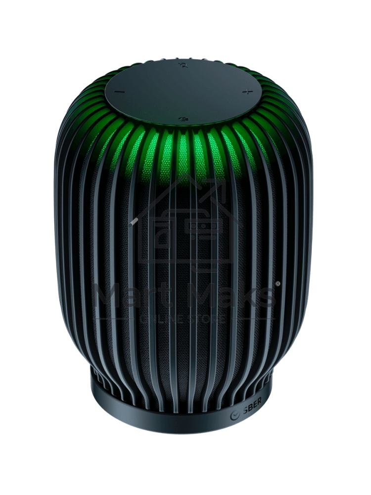Умная колонка Sber SberBoom, 40Вт, стандартная, 1 динамик, Мультирум, Стереопара, Wi-Fi, Bluetooth 5.0, Салют, черный